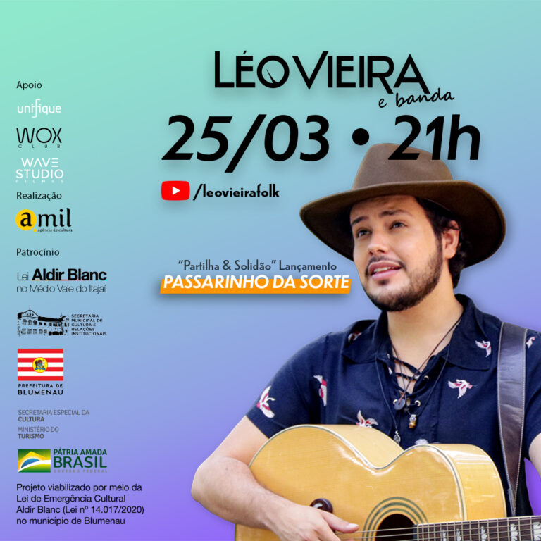 Live-show de Léo Vieira e Banda Acontece no dia 25 de Março Gatuitamente Pelo Canal do YouTube do Artista