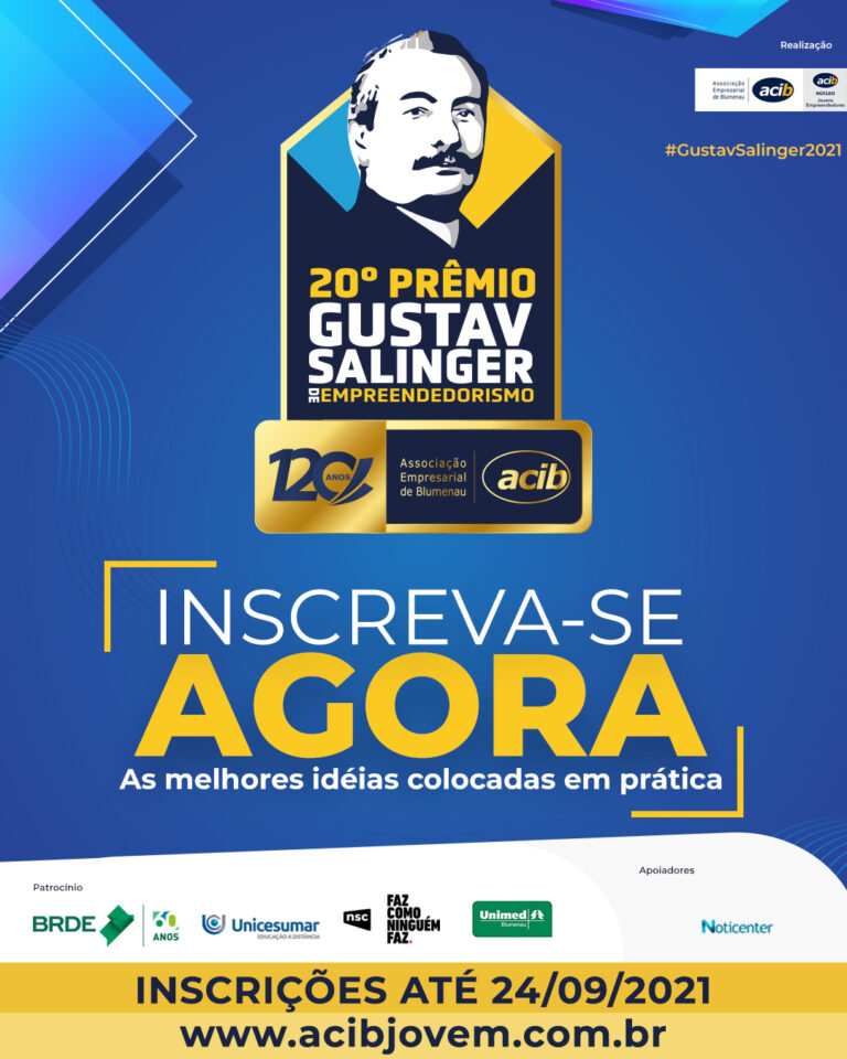 Inscrições Para o 20º Prêmio Gustav Salinger de Empreendedorismo Estão Abertas