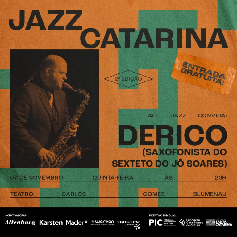 Última apresentação do Jazz Catarina: Derico e All Jazz Quartet prometem noite inesquecível