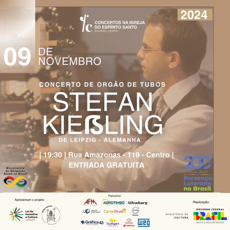 Música clássica internacional: Organista alemão se apresenta na Igreja Luterana