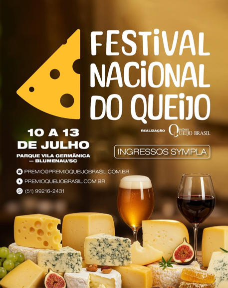 Festival Nacional do Queijo acontece nos dias 10 a 13 de julho no Parque Vila Germânica em Blumenau