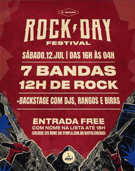 Ahoy! promove Rock Day Festival no dia 12 de julho