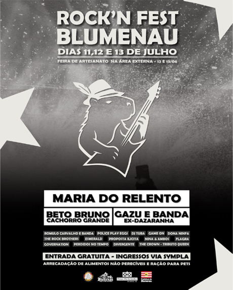Rock’n Fest Acontece nos dias 11, 12 e 13 de julho no Parque Vila Germânica em Blumenau