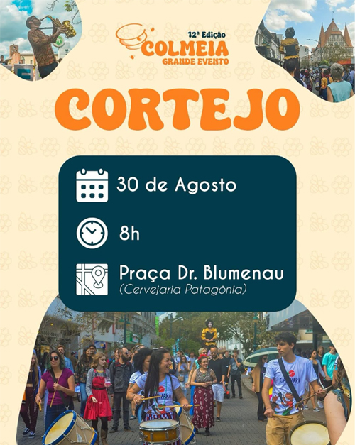 Cortejo abre a 12ª edição do Grande Evento do Coletivo Colmeia em Blumenau
