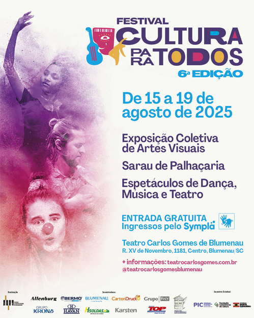 Blumenau recebe a 2ª edição do Festival Cultura para Todos com cinco dias de programação gratuita