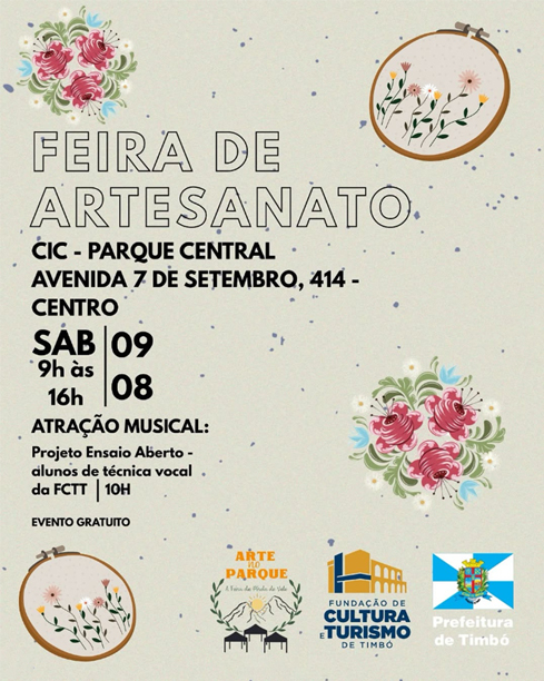 Feirinha no CIC leva arte, música e talento de Timbó para o Parque Central