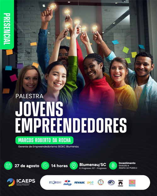 Prefeitura de Blumenau promove palestra gratuita para jovens empreendedores
