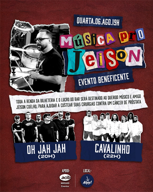 Música e solidariedade se unem em noite especial no Ahoy em prol de Jeison Coelho