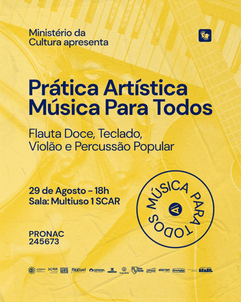 Projeto Música Para Todos realiza primeira prática artística de 2025 na SCAR em Jaraguá do Sul