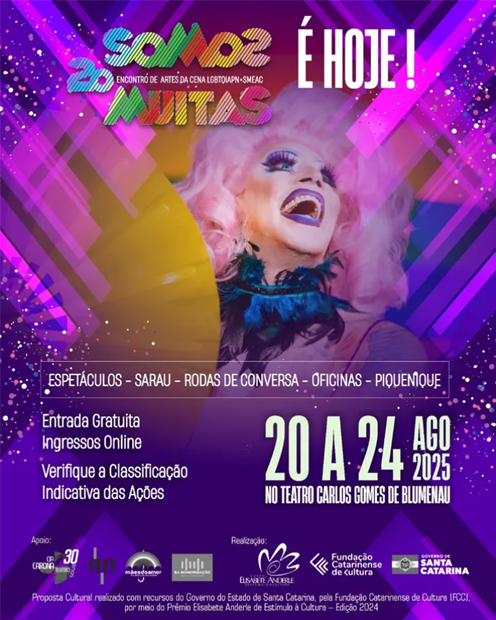 2º Somos Muitas inicia hoje em Blumenau com programação gratuita de teatro, música e poesia